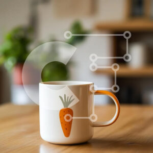 Intra Συλλεκτικό Ξύλινο Παζλ Plywood  4mm - Διακοσμητική κούπα καρότο σε ξύλινο τραπέζι Σε Ξύλινο Κουτί - Διαστάσεις: 10x10 cm – 25 κομμάτια