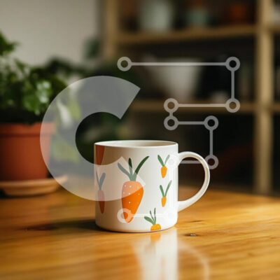 Intra Συλλεκτικό Ξύλινο Παζλ Plywood  4mm - Διακοσμητική κούπα καρότο σε ξύλινο τραπέζι Σε Ξύλινο Κουτί - Διαστάσεις: 10x10 cm – 25 κομμάτια - Image 1