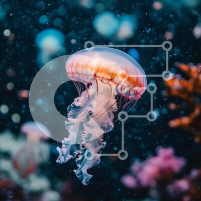 Intra Συλλεκτικό Ξύλινο Παζλ Plywood  4mm - Μέδουσες που γλιστρά μέσα από το νερό Σε Ξύλινο Κουτί - Διαστάσεις: 10x10 cm – 25 κομμάτια - Image 1