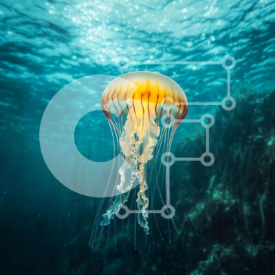 Intra Συλλεκτικό Ξύλινο Παζλ Plywood 4mm - Χαριτωμένη Μέδουσα Υποβρύχια Σε Ξύλινο Κουτί - Διαστάσεις: 10x10 cm – 25 κομμάτια - Image 1