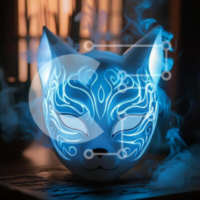 Intra Συλλεκτικό Ξύλινο Παζλ Plywood  4mm - Φωτιζόμενη μάσκα γάτας με καπνό Σε Ξύλινο Κουτί - Διαστάσεις Puzzle: 10x10 cm – 25 κομμάτια - Image 1