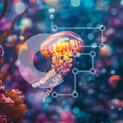 Intra Συλλεκτικό Ξύλινο Παζλ Plywood  4mm - Πολύχρωμη μέδουσα στην υποβρύχια σκηνή Σε Ξύλινο Κουτί - Διαστάσεις: 10x10 cm – 25 κομμάτια - Image 1