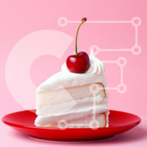 Intra Συλλεκτικό Ξύλινο Παζλ Plywood  4mm - Φέτα κέικ με κεράσι Σε Ξύλινο Κουτί - Διαστάσεις: 10x10 cm – 25 κομμάτια