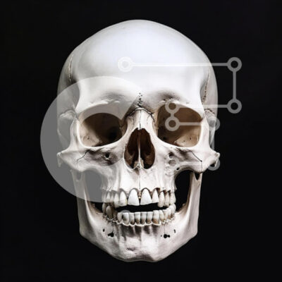 Intra Συλλεκτικό Ξύλινο Παζλ Plywood  4mm - Ανθρώπινο κρανίο σε μαύρο φόντο Σε Ξύλινο Κουτί - Διαστάσεις Puzzle: 10x10 cm – 25 κομμάτια - Image 1