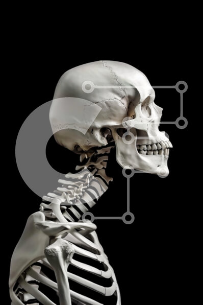 Intra Συλλεκτικό Ξύλινο Παζλ Plywood  4mm - Προφίλ ανθρώπινου σκελετού Σε Ξύλινο Κουτί - Διαστάσεις Puzzle: 10x10 cm – 25 κομμάτια