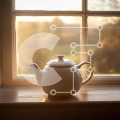 Intra Συλλεκτικό Ξύλινο Παζλ Plywood 4mm - Λευκή τσαγιέρα σε ένα ηλιόλουστο περβάζι Σε Ξύλινο Κουτί - Διαστάσεις Puzzle: 10x10 cm – 25 κομμάτια - Image 1