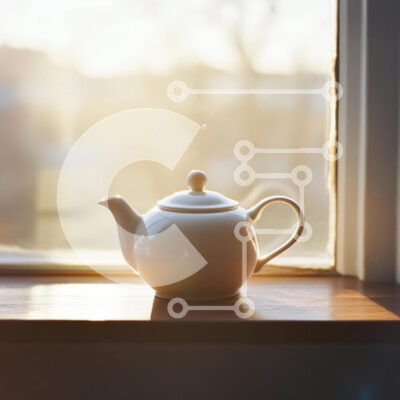 Intra Συλλεκτικό Ξύλινο Παζλ Plywood 4mm - Λευκή τσαγιέρα σε ένα περβάζι Σε Ξύλινο Κουτί - Διαστάσεις: 10x10 cm – 25 κομμάτια - Image 1