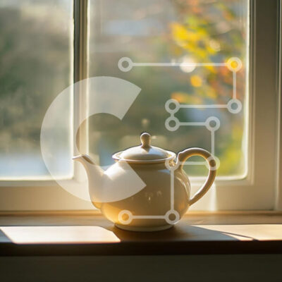 Intra Συλλεκτικό Ξύλινο Παζλ Plywood 4mm - Τσαγιέρα από πορσελάνη σε περβάζι Σε Ξύλινο Κουτί - Διαστάσεις: 10x10 cm – 25 κομμάτια - Image 1