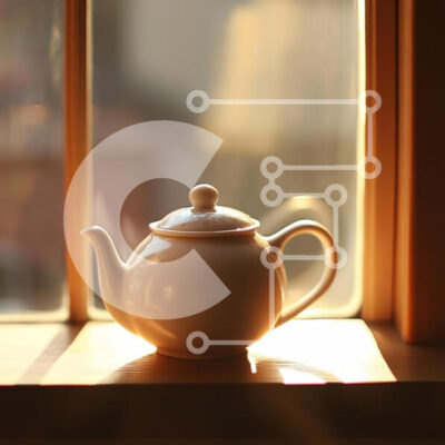 Intra Συλλεκτικό Ξύλινο Παζλ Plywood  4mm - Λευκή τσαγιέρα στο Windowsill Σε Ξύλινο Κουτί - Διαστάσεις: 10x10 cm – 25 κομμάτια - Image 1