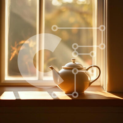 Intra Συλλεκτικό Ξύλινο Παζλ Plywood  4mm - Λευκή τσαγιέρα σε ένα περβάζι Σε Ξύλινο Κουτί - Διαστάσεις Puzzle: 10x10 cm – 25 κομμάτια - Image 1