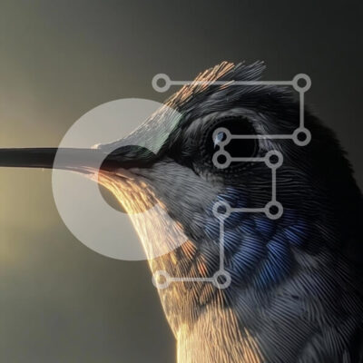 Intra Συλλεκτικό Ξύλινο Παζλ Plywood  4mm - Κοντινό πλάνο ενός κολιμπρί Σε Ξύλινο Κουτί - Διαστάσεις: 10x10 cm – 25 κομμάτια - Image 1