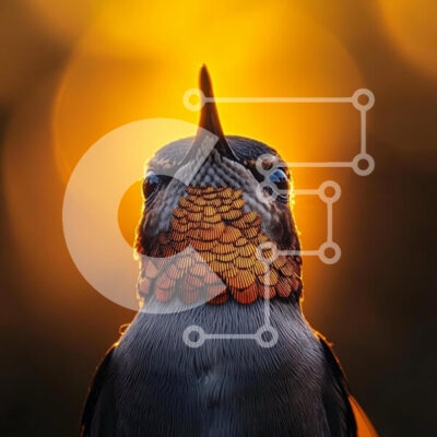 Intra Συλλεκτικό Ξύλινο Παζλ Plywood  4mm - Κοντινό πλάνο ενός πουλιού σε χρυσό φόντο Σε Ξύλινο Κουτί - Διαστάσεις: 10x10 cm – 25 κομμάτια - Image 1