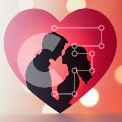 Intra Συλλεκτικό Ξύλινο Παζλ Plywood  4mm - Σιλουέτα ενός ζευγαριού σε μια καρδιά Σε Ξύλινο Κουτί - Διαστάσεις Puzzle: 10x10 cm – 25 κομμάτια - Image 1