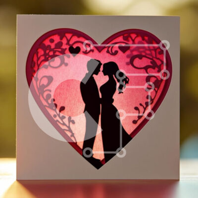 Intra Συλλεκτικό Ξύλινο Παζλ Plywood  4mm - Ρομαντική ευχετήρια κάρτα με σχέδιο καρδιάς Σε Ξύλινο Κουτί - Διαστάσεις Puzzle: 10x10 cm – 25 κομμάτια - Image 1