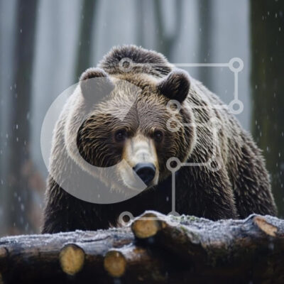 Intra Συλλεκτικό Ξύλινο Παζλ Plywood  4mm - Αρκούδα στο Misty Forest Σε Ξύλινο Κουτί - Διαστάσεις: 10x10 cm – 25 κομμάτια - Image 1