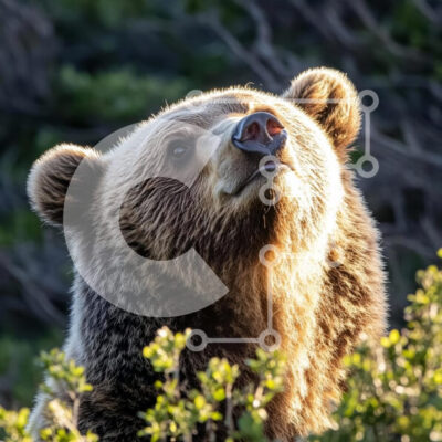 Intra Συλλεκτικό Ξύλινο Παζλ Plywood  4mm - Αρκούδα Grizzly σε φυσικό βιότοπο Σε Ξύλινο Κουτί - Διαστάσεις: 10x10 cm – 25 κομμάτια - Image 1