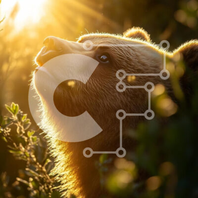 Intra Συλλεκτικό Ξύλινο Παζλ Plywood  4mm - Αρκούδα στο φως του ήλιου Σε Ξύλινο Κουτί - Διαστάσεις: 10x10 cm – 25 κομμάτια - Image 1