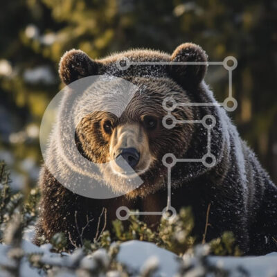 Intra Συλλεκτικό Ξύλινο Παζλ Plywood  4mm - Αρκούδα στο χιονισμένο τοπίο Σε Ξύλινο Κουτί - Διαστάσεις: 10x10 cm – 25 κομμάτια - Image 1