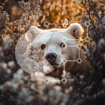 Intra Συλλεκτικό Ξύλινο Παζλ Plywood  4mm - Αρκούδα στο παγωμένο φύλλωμα Σε Ξύλινο Κουτί - Διαστάσεις: 10x10 cm – 25 κομμάτια - Image 1