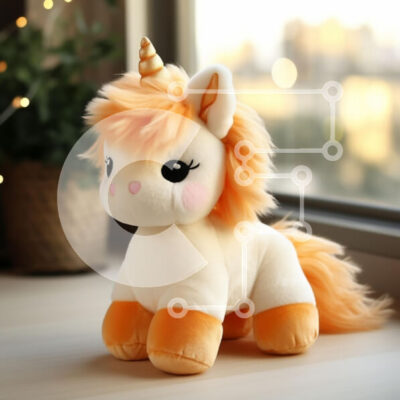 Intra Συλλεκτικό Ξύλινο Παζλ Plywood 4mm - Λούτρινο παιχνίδι μονόκερος Σε Ξύλινο Κουτί - Διαστάσεις: 10x10 cm – 25 κομμάτια - Image 1