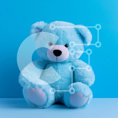 Intra Συλλεκτικό Ξύλινο Παζλ Plywood 4mm - Μπλε αρκουδάκι σε μπλε φόντο Σε Ξύλινο Κουτί - Διαστάσεις: 10x10 cm – 25 κομμάτια - Image 1