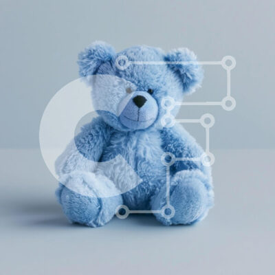 Intra Συλλεκτικό Ξύλινο Παζλ Plywood  4mm - Μαλακό μπλε αρκουδάκι Σε Ξύλινο Κουτί - Διαστάσεις: 10x10 cm – 25 κομμάτια - Image 1