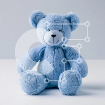 Intra Συλλεκτικό Ξύλινο Παζλ Plywood  4mm - Χαριτωμένο μπλε αρκουδάκι Σε Ξύλινο Κουτί - Διαστάσεις: 10x10 cm – 25 κομμάτια - Image 1