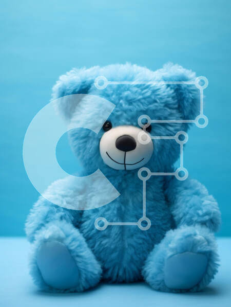 Intra Συλλεκτικό Ξύλινο Παζλ Plywood  4mm - Αφράτο μπλε αρκουδάκι Σε Ξύλινο Κουτί - Διαστάσεις: 10x10 cm – 25 κομμάτια