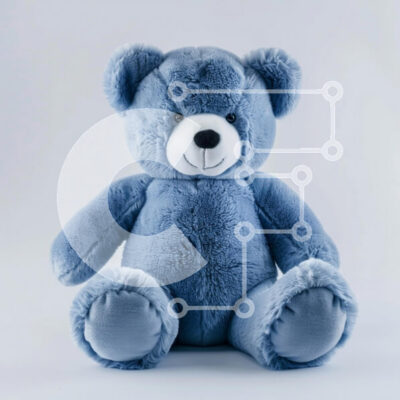 Intra Συλλεκτικό Ξύλινο Παζλ Plywood  4mm - Λούτρινο μπλε αρκουδάκι Σε Ξύλινο Κουτί - Διαστάσεις: 10x10 cm – 25 κομμάτια - Image 1