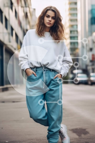 Intra Συλλεκτικό Ξύλινο Παζλ Plywood  4mm - Περιστασιακή νεαρή γυναίκα σε αστικό περιβάλλον Σε Ξύλινο Κουτί - Διαστάσεις Puzzle: 10x10 cm – 25 κομμάτια