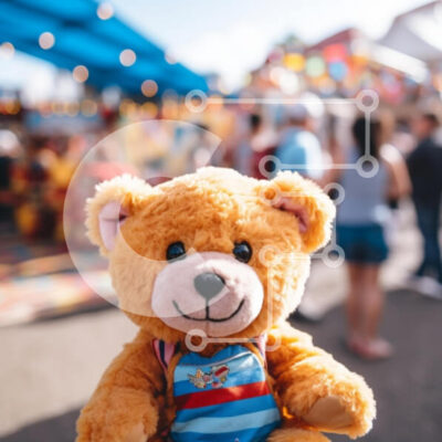 Intra Συλλεκτικό Ξύλινο Παζλ Plywood 4mm - Χαρούμενο αρκουδάκι σε μια έκθεση Σε Ξύλινο Κουτί - Διαστάσεις Puzzle: 10x10 cm – 25 κομμάτια - Image 1