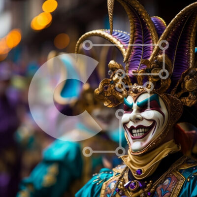 Intra Συλλεκτικό Ξύλινο Παζλ Plywood 4mm - Αποκριάτικη γιορτή με περίτεχνες μάσκες Σε Ξύλινο Κουτί - Διαστάσεις: 10x10 cm – 25 κομμάτια - Image 1