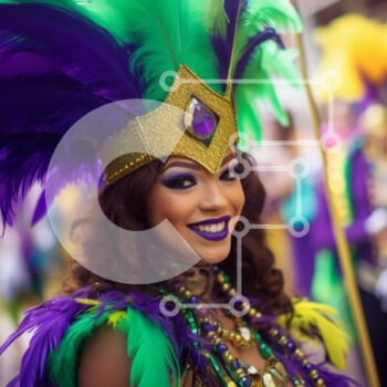 Intra Συλλεκτικό Ξύλινο Παζλ Plywood  4mm - Αποκριάτικη γιορτή με πολύχρωμες στολές και φτερά Σε Ξύλινο Κουτί - Διαστάσεις: 10x10 cm – 25 κομμάτια - Image 1