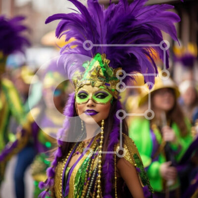 Intra Συλλεκτικό Ξύλινο Παζλ Plywood 4mm - Αποκριάτικη γιορτή με πολύχρωμες στολές Σε Ξύλινο Κουτί - Διαστάσεις: 10x10 cm – 25 κομμάτια - Image 1