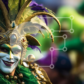 Intra Συλλεκτικό Ξύλινο Παζλ Plywood  4mm - Αποκριάτικη γιορτή με πολύχρωμη στολή Σε Ξύλινο Κουτί - Διαστάσεις: 10x10 cm – 25 κομμάτια - Image 1