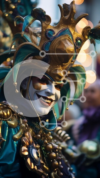 Intra Συλλεκτικό Ξύλινο Παζλ Plywood  4mm - Εορταστική στολή μεταμφίεσης με χαμογελαστό χαρακτήρα Σε Ξύλινο Κουτί - Διαστάσεις: 10x10 cm – 25 κομμάτια