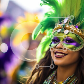 Intra Συλλεκτικό Ξύλινο Παζλ Plywood  4mm - Αποκριάτικη γιορτή με πολύχρωμη στολή Σε Ξύλινο Κουτί - Διαστάσεις: 10x10 cm – 25 κομμάτια - Image 1