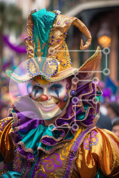 Intra Συλλεκτικό Ξύλινο Παζλ Plywood  4mm - Ζωντανός κλόουν σε μια εορταστική γιορτή Σε Ξύλινο Κουτί - Διαστάσεις: 10x10 cm – 25 κομμάτια