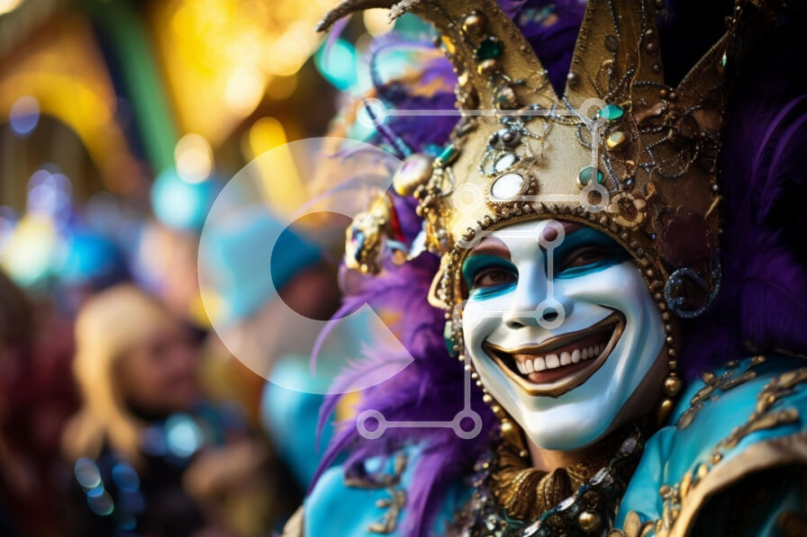 Intra Συλλεκτικό Ξύλινο Παζλ Plywood  4mm - Αποκριάτικη γιορτή με περίτεχνη φορεσιά Σε Ξύλινο Κουτί - Διαστάσεις: 10x10 cm – 25 κομμάτια