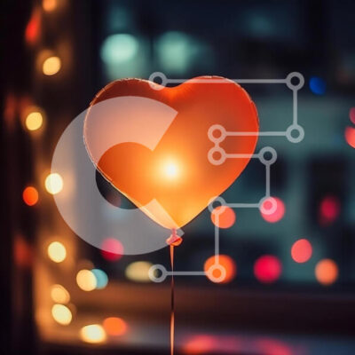 Intra Συλλεκτικό Ξύλινο Παζλ Plywood  4mm - Φωτιζόμενο μπαλόνι σε σχήμα καρδιάς με πολύχρωμα φώτα Σε Ξύλινο Κουτί - Διαστάσεις: 10x10 cm – 25 κομμάτια - Image 1