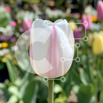 Intra Συλλεκτικό Ξύλινο Παζλ Plywood 4mm - Λεπτή τουλίπα σε άνθιση Σε Ξύλινο Κουτί - Διαστάσεις: 10x10 cm – 25 κομμάτια - Image 1