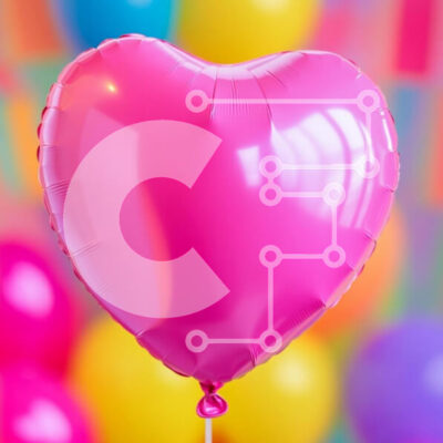 Intra Συλλεκτικό Ξύλινο Παζλ Plywood  4mm - Ροζ μπαλόνι σε σχήμα καρδιάς Σε Ξύλινο Κουτί - Διαστάσεις Puzzle: 10x10 cm – 25 κομμάτια - Image 1