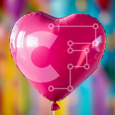 Intra Συλλεκτικό Ξύλινο Παζλ Plywood  4mm - Ζωηρό ροζ καρδιά μπαλόνι σε πολύχρωμο φόντο Σε Ξύλινο Κουτί - Διαστάσεις Puzzle: 10x10 cm – 25 κομμάτια - Image 1