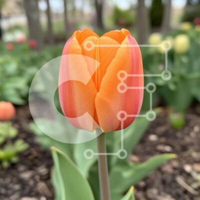 Intra Συλλεκτικό Ξύλινο Παζλ Plywood  4mm - Ζωντανή τουλίπα στην άνθιση Σε Ξύλινο Κουτί - Διαστάσεις: 10x10 cm – 25 κομμάτια - Image 1