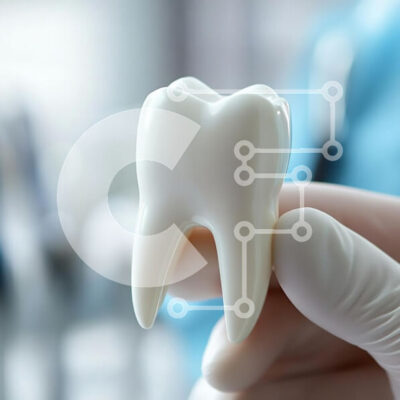 Intra Συλλεκτικό Ξύλινο Παζλ Plywood  4mm - Κοντινό πλάνο ενός ανθρώπινου δοντιού σε ένα οδοντιατρικό περιβάλλον Σε Ξύλινο Κουτί - Διαστάσεις Puzzle: 10x10 cm – 25 κομμάτια - Image 1