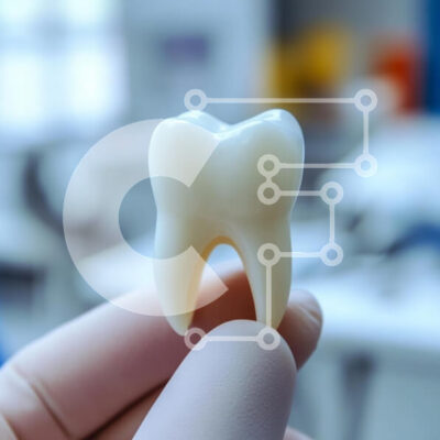 Intra Συλλεκτικό Ξύλινο Παζλ Plywood  4mm - Μοντέλο ενός δοντιού που κρατιέται σε ένα χέρι με γάντια Σε Ξύλινο Κουτί - Διαστάσεις Puzzle: 10x10 cm – 25 κομμάτια - Image 1