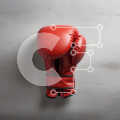 Intra Συλλεκτικό Ξύλινο Παζλ Plywood  4mm - Κόκκινο γάντι του μποξ σε γκρι φόντο Σε Ξύλινο Κουτί - Διαστάσεις Puzzle: 10x10 cm – 25 κομμάτια - Image 1