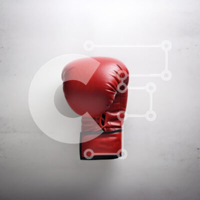 Intra Συλλεκτικό Ξύλινο Παζλ Plywood  4mm - Κόκκινο γάντι του μποξ σε άσπρο φόντο Σε Ξύλινο Κουτί - Διαστάσεις Puzzle: 10x10 cm – 25 κομμάτια - Image 1