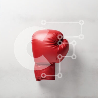Intra Συλλεκτικό Ξύλινο Παζλ Plywood  4mm - Κόκκινο γάντι του μποξ σε άσπρο φόντο Σε Ξύλινο Κουτί - Διαστάσεις: 10x10 cm – 25 κομμάτια - Image 1