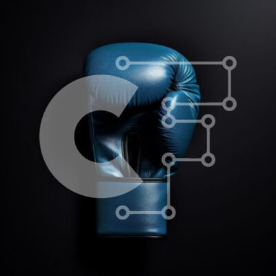 Intra Συλλεκτικό Ξύλινο Παζλ Plywood  4mm - Γάντι του μποξ Teal σε μαύρο φόντο Σε Ξύλινο Κουτί - Διαστάσεις: 10x10 cm – 25 κομμάτια - Image 1